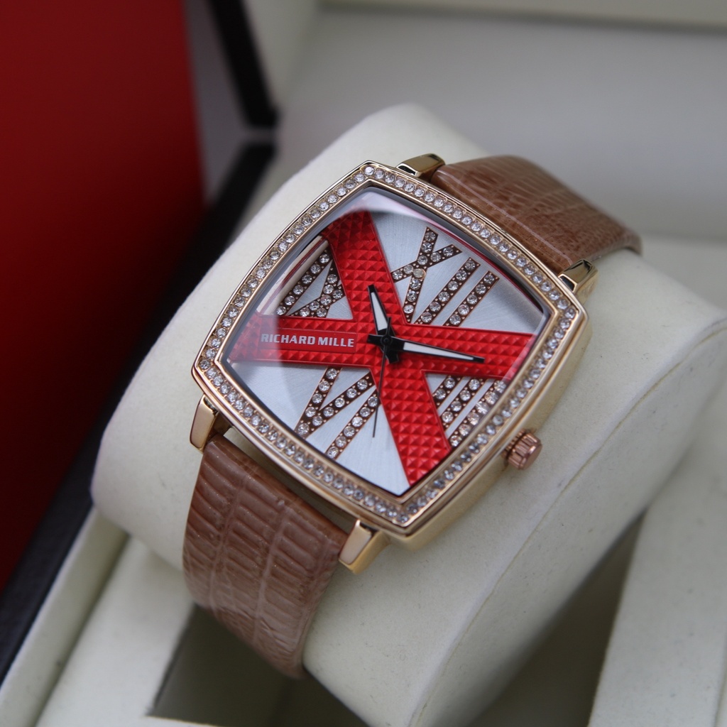 (✔️ COD ) JAM TANGAN WANITA RM KULIT SUPER DM 4CM