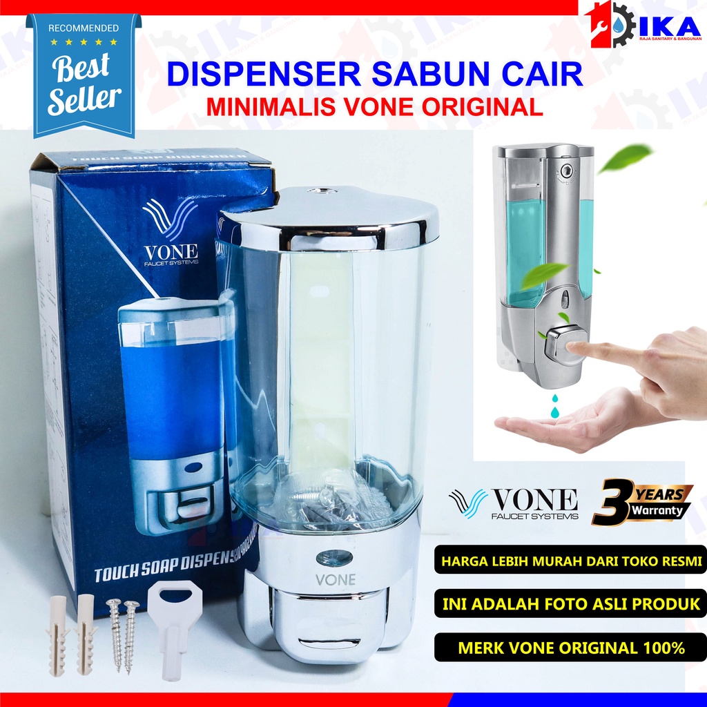 Tempat Sabun Cair Soap Dispenser Gantung Wall Tembok / Dispenser Sabun Cair Single Dapet Kunci Tempat Hand Soap Key Lock Tube Double 1 Tabung Dinding WC Tempat Sabun Cair Touch Soap Dispenser 1 Tabung Single 350 ml