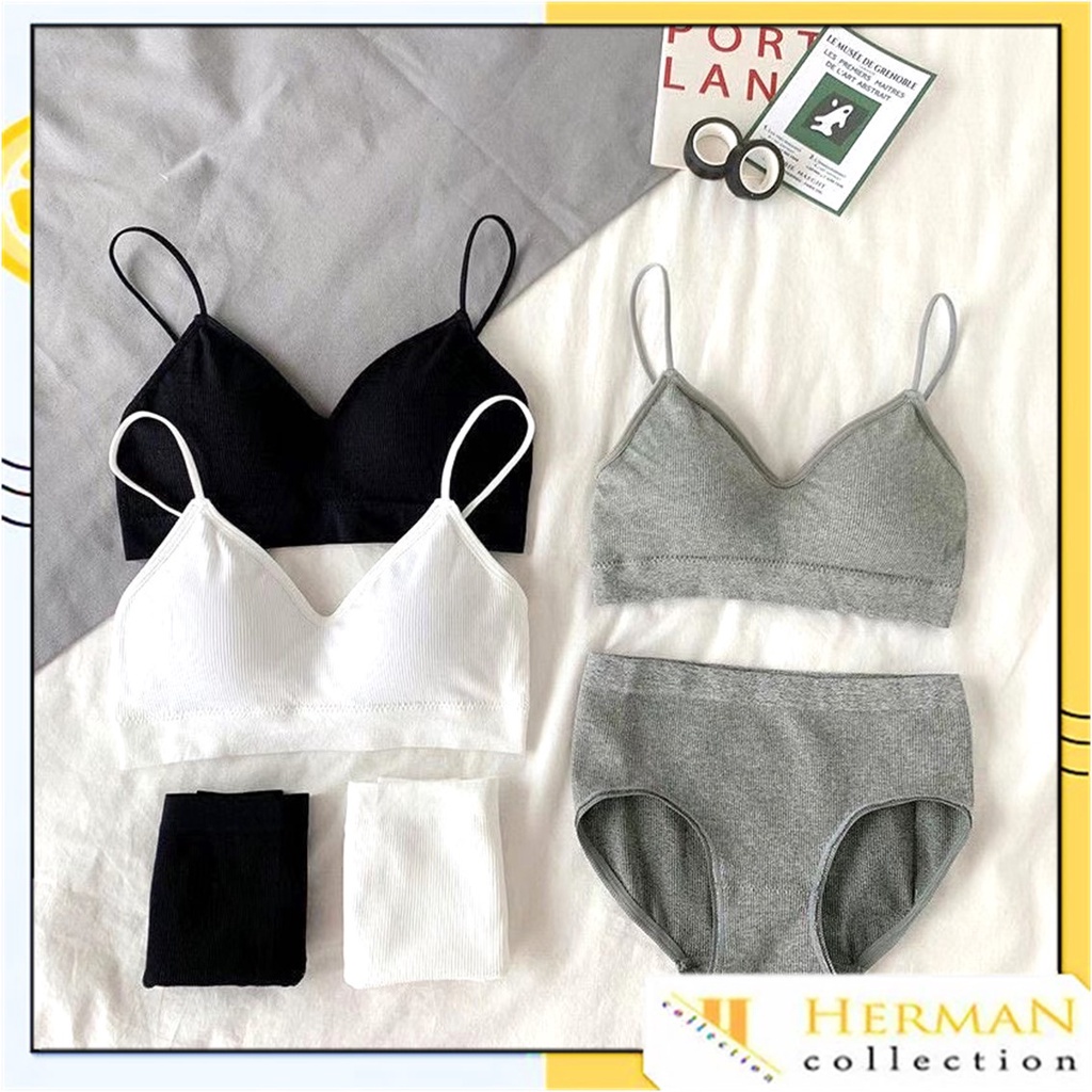 HC Bra Set Wanita 6660 One Set Tanktop BH Celana Dalam Push Up Wanita Tanpa Kawat Elastis Pakaian Da