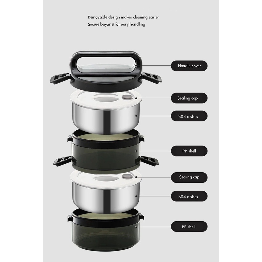 rantang susun thermal high quality stainless 304 / thermos makanan food bento lunch box catering