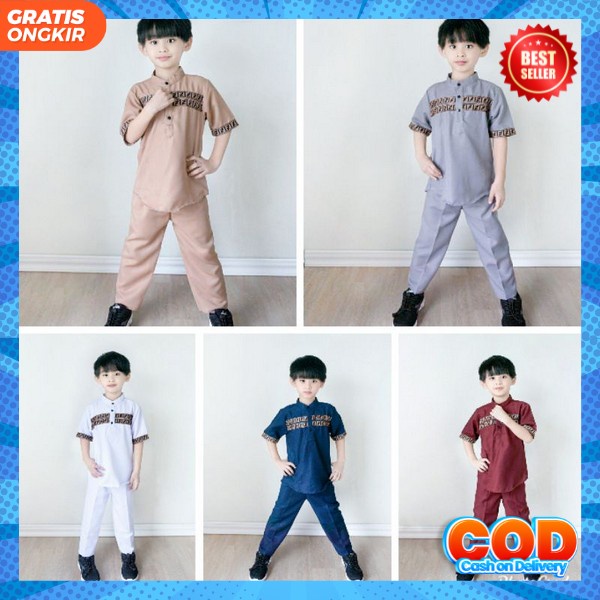 Setelan Koko Anak Laki-Laki Zack By Mybee Set Baju Muslim Anak Cowok Usia 6 Bulan - 3 Tahun Murah Se