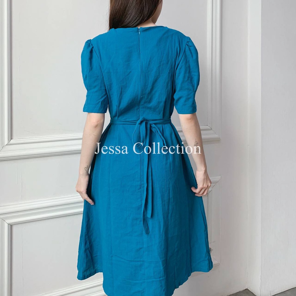 Premium Aylis Ribbon Dress TH 446 LINEN CRINKLE