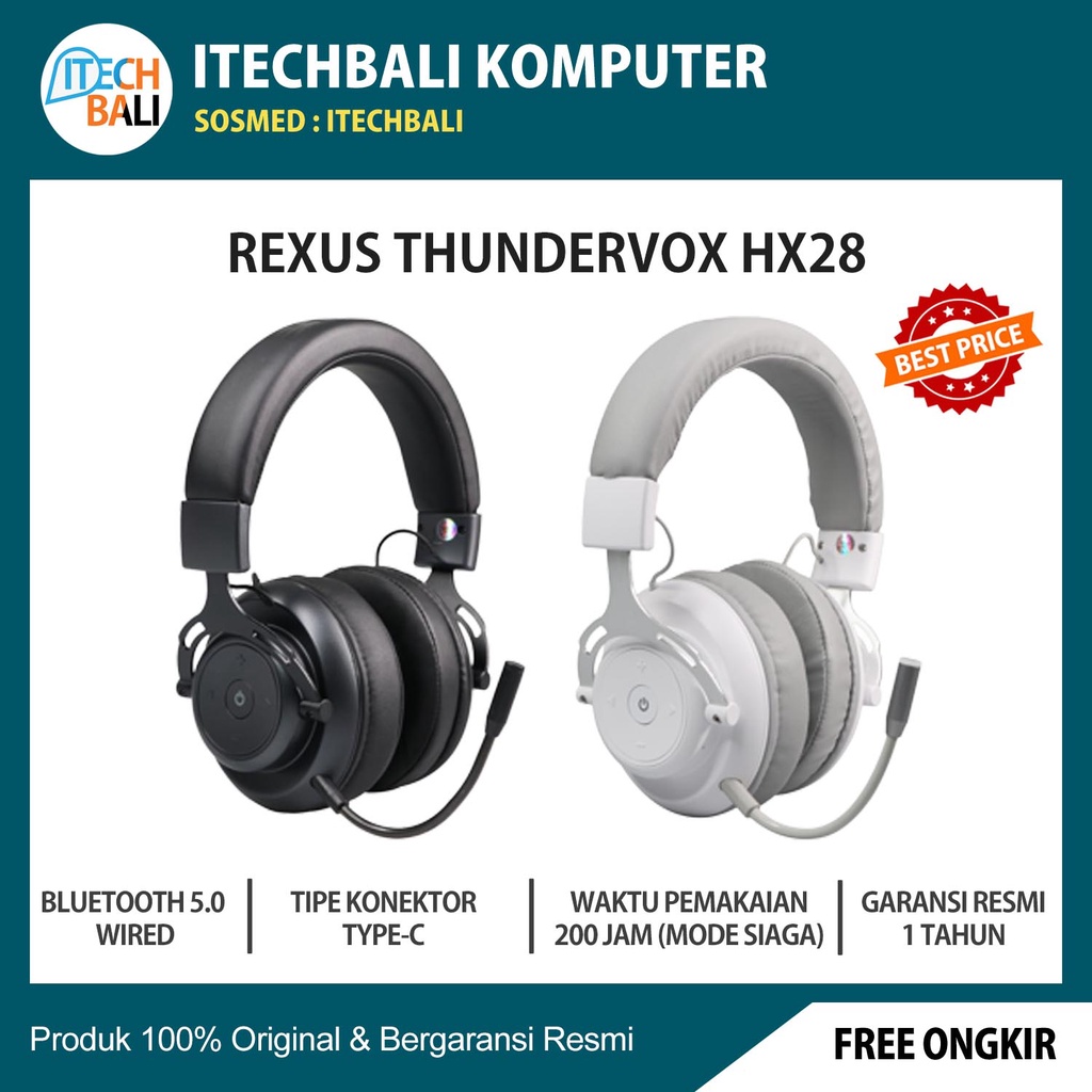 Rexus HX28 Thundervox Stream Wireless Gaming Headset | ITECHBALI