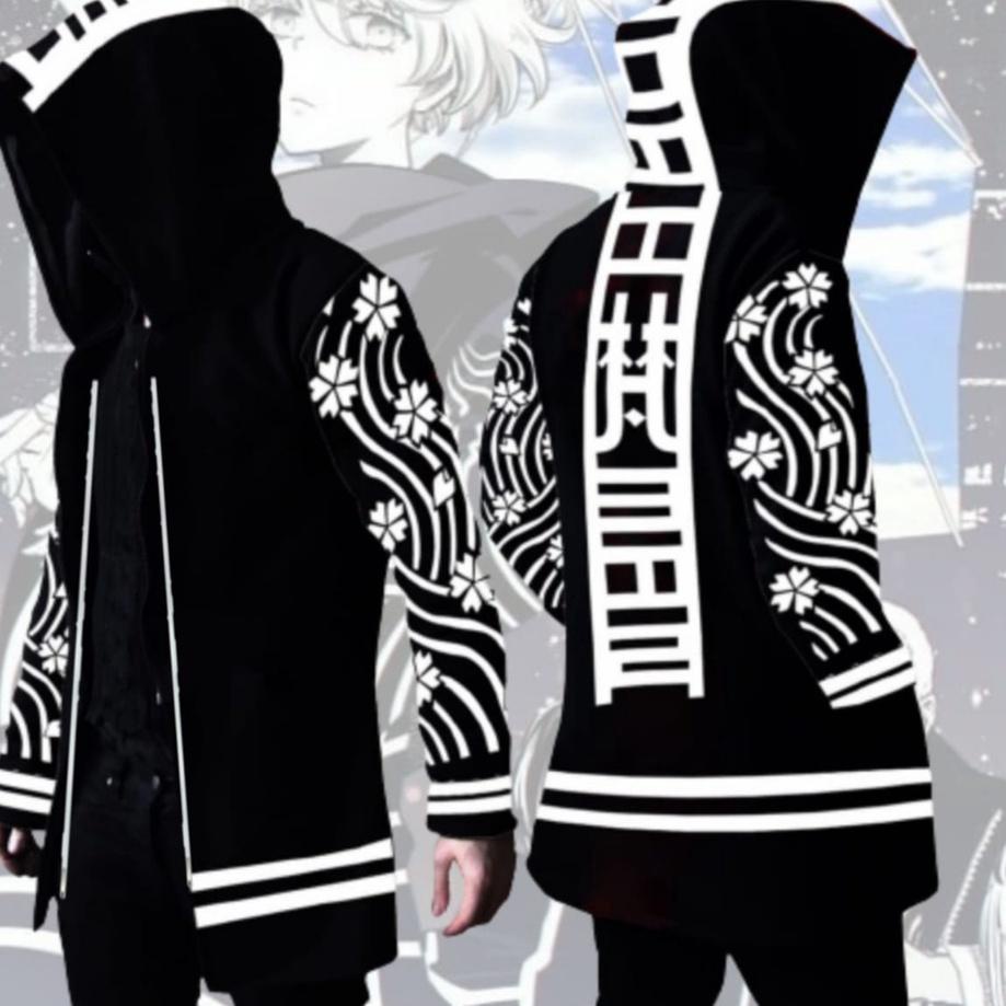 Discount✅⭐-Jaket Jubah Jumbo Sweater Anime Tokyo Revengers Brahman Kawaragi Senju Cosplay Zipper Hoodie