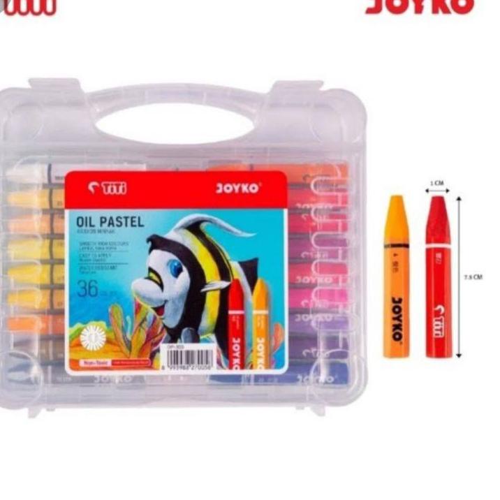 

Limited⭐-HAN STATIONERY Crayon Joyko isi 36 Colours(Free penghapus Joyko putih)