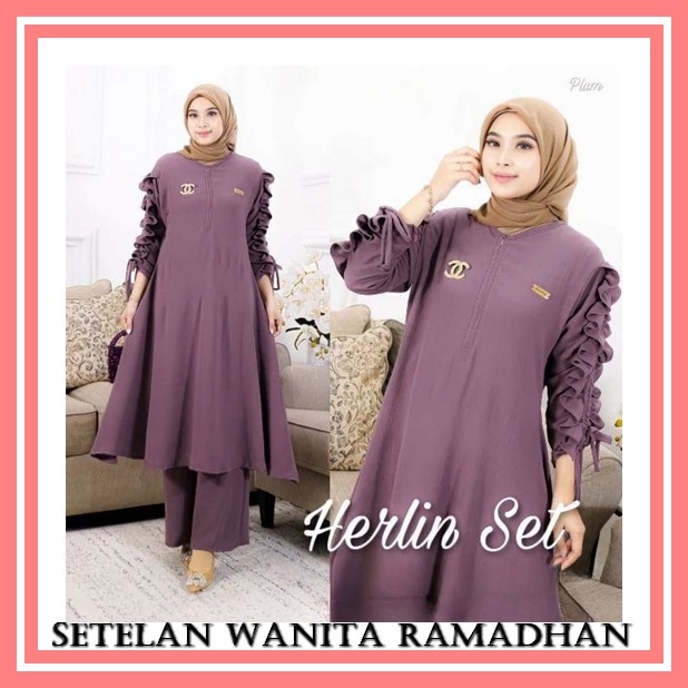 Pakaian Wanita One Set Jumbo Radifa Set Matt Katun Rayon Viscose Setelan Wanita Kekinian Polos Ootd 