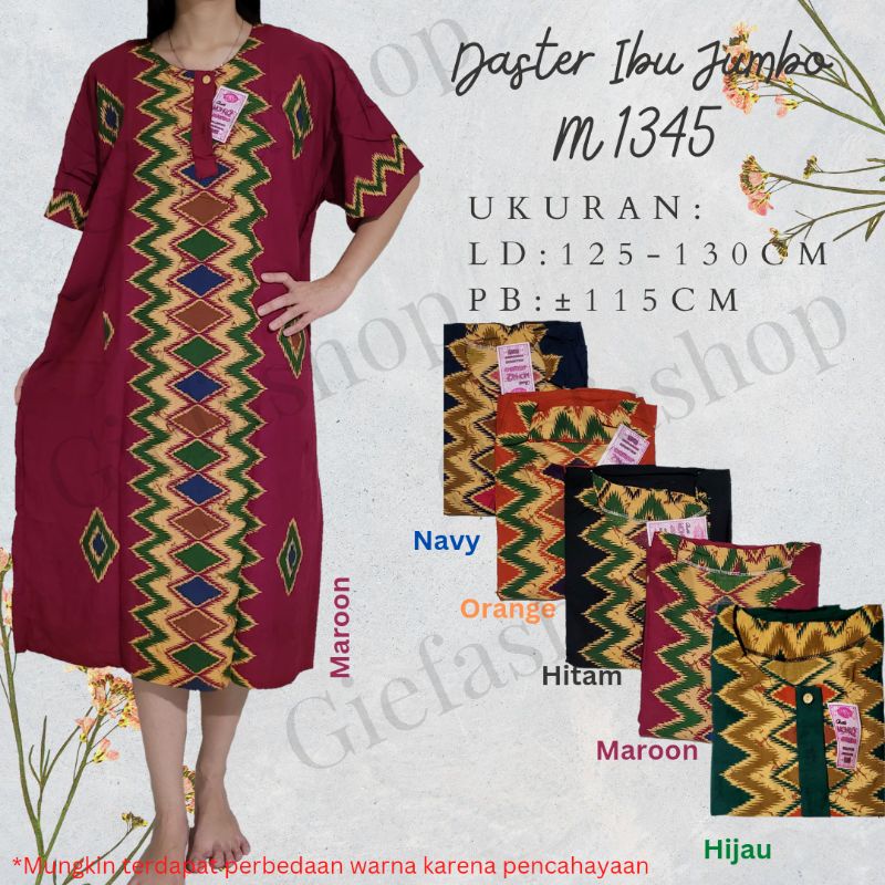 Giefashop - Daster Ibu Jumbo Moniq Daster batik moniq M 1345 dasteribu dasterkalong babydoll dasterg