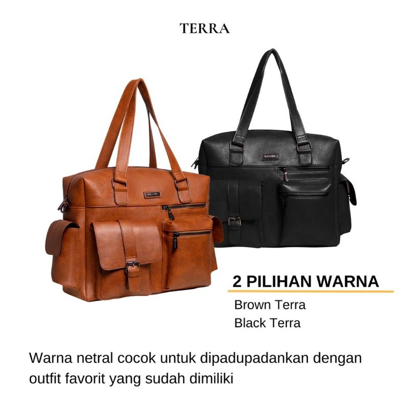 TERRA Bag by Manjua. Tas Kerja, Tas Kuliah, muat Laptop 14 inch. Tas Laptop, Ukuran Besar.