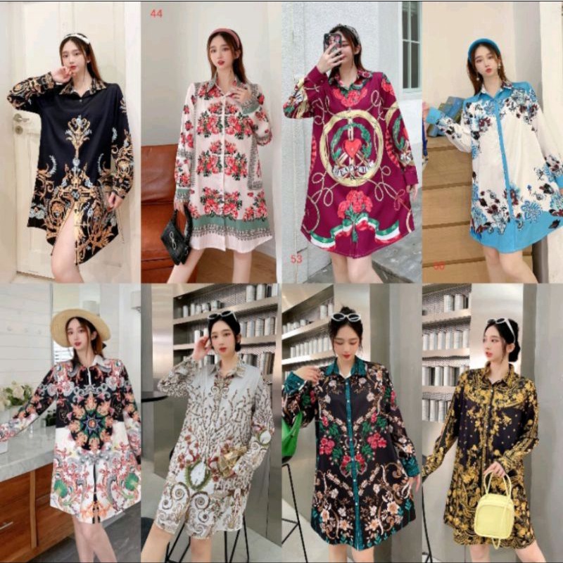 Tunik silky cantik kekinian / ukuran ld 110 cm pj 120 / atasan wanita / tunik terpopuler / atasan te