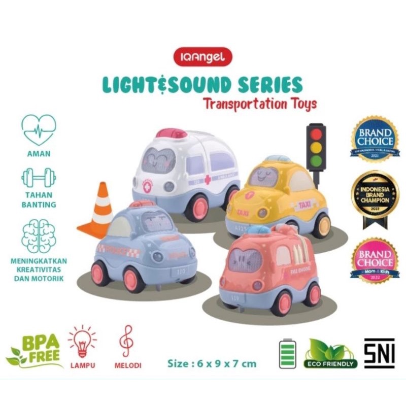 ( FREE BATERAI ) IQ ANGEL Transportation Car Toys Mainan Mobil