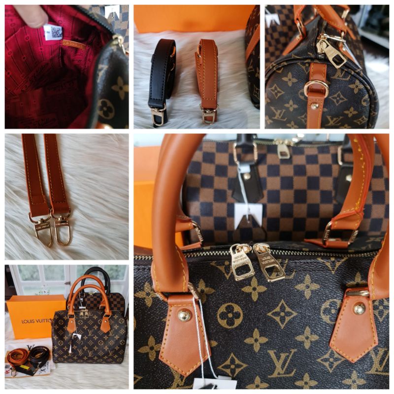 Tas wanita import speedy bandoliere Free Box size 25 cm full emboss