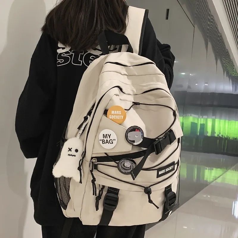 Tas Backpack Rj Pria/Wanita Fhasion Style Ransel Sekolah Free Pin Bros Tas Sekolah Tas Punggung SD/SMP/SMA