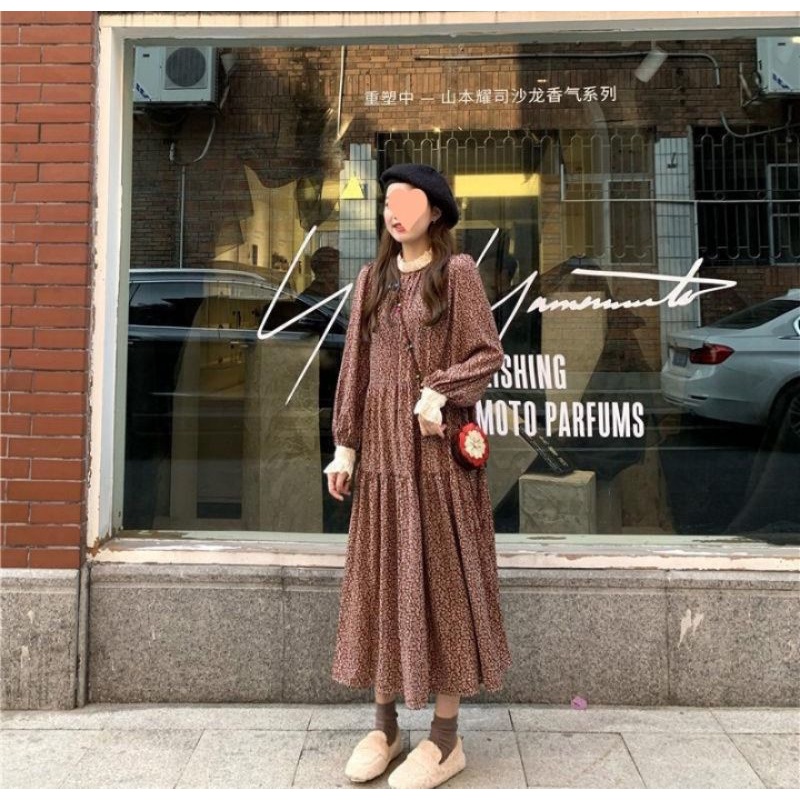 Maxy  dress floral vintage hijabers gamis lebaran 2023