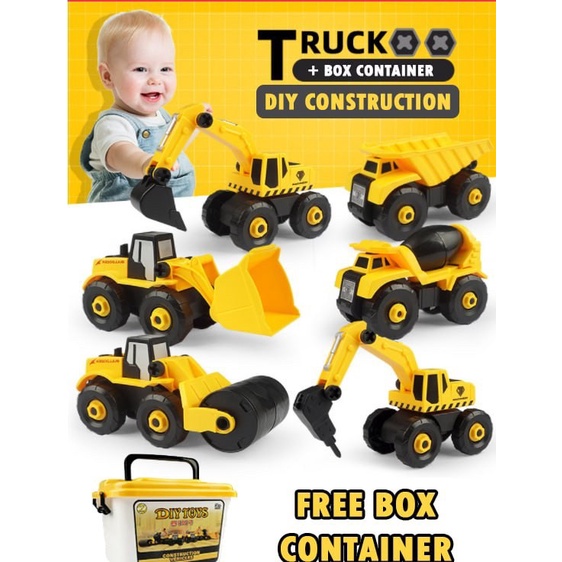 FLASH SALE MAINAN KONSTRUKSI SET LENGKAP BULDOZER EXCAVATOR TRUCK TERMURAH