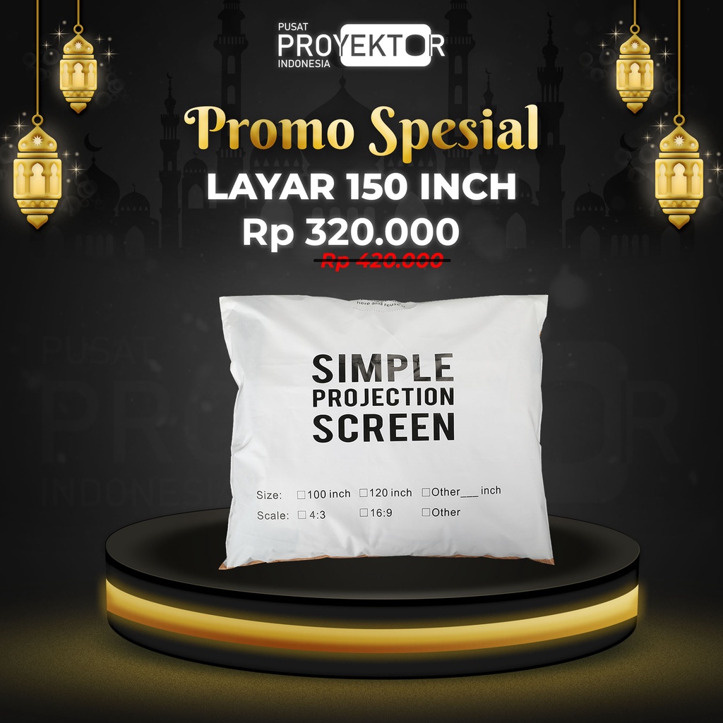 Layar Proyektor Portable 150 Inch | Simple Screen Projector | Projector Screen Portable Original
