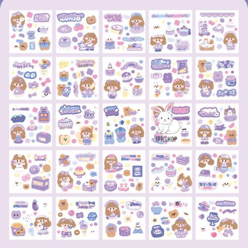 

100 pcs Stiker Aesthetic Sticker Botol PVC Anti Air Motif Kartun Korea