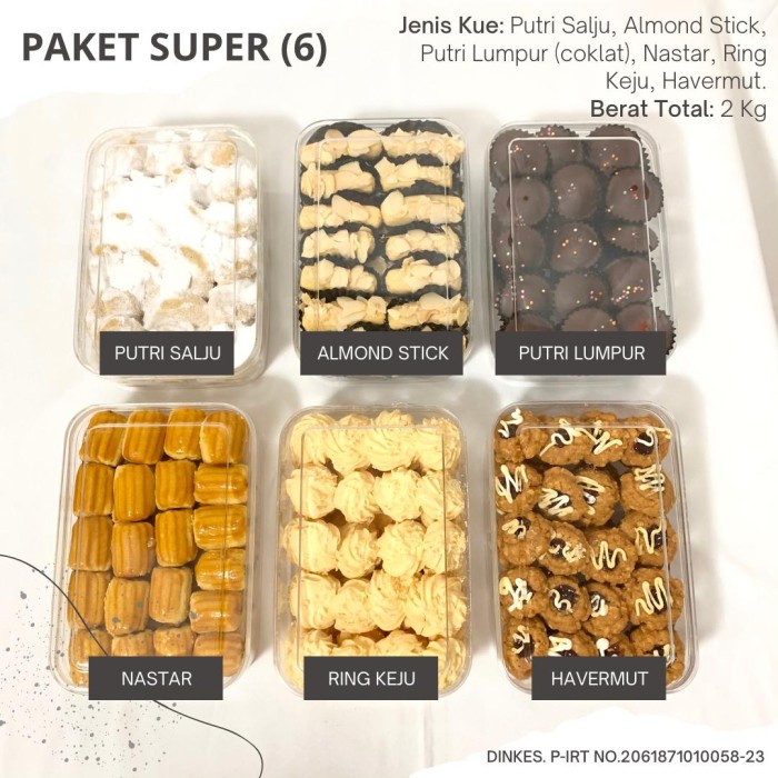 

Hampers Lebaran / Paket Kue Kering Premium isi 6 Toples Monica & Loren