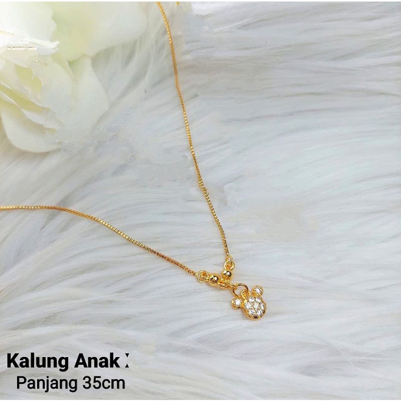 Kalung Anak Titanium Kalung Motif Mikey Mouse Anak Anak Model Emas