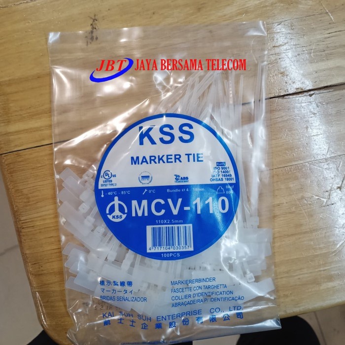 

Terlaris Cord Kss Mcv-110 Label Ties/Marker Ties/Kabel Ties Bendera Tebal 2.5Mm