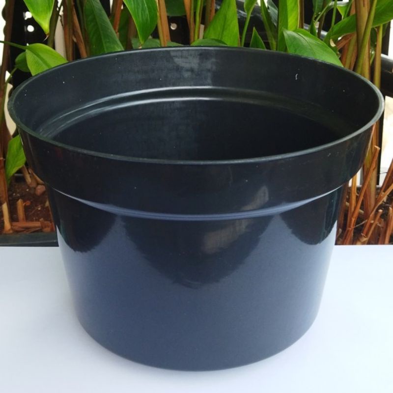 KHUSUS GROSIR!! ISI 6 PCS POT HITAM JUMB0 30 DIAMETER 30 CM GROSIR TERMURAH