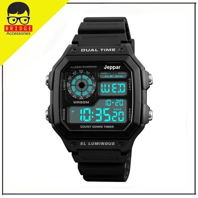 Jeppar 1998 Jam Tangan Pria Sport Digital Led Day Date Anti Air 50M