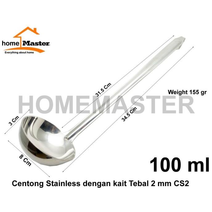 homemaster centong/ladle stainless tebal 2 mm 100 cc/ml cs28 terbaik