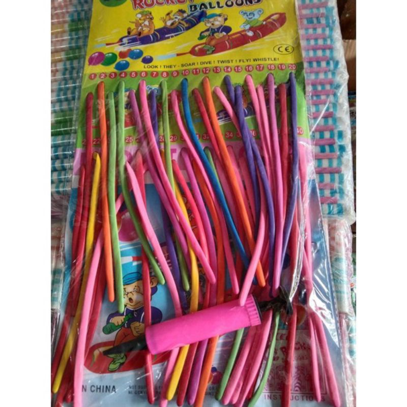 BALON PENTIL 40 PCS / BALON PENTIL LEMBARAN/ BALON PENTIL ISI 40 PLUS POMPA - BALON PENTIL - BALON