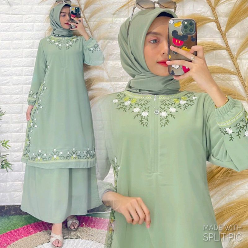 Terbaru ✨ Gamis Syari Wanita Gamis Malaysia Melayu Bordir L Busui Premium Ada✅ / Y68 /