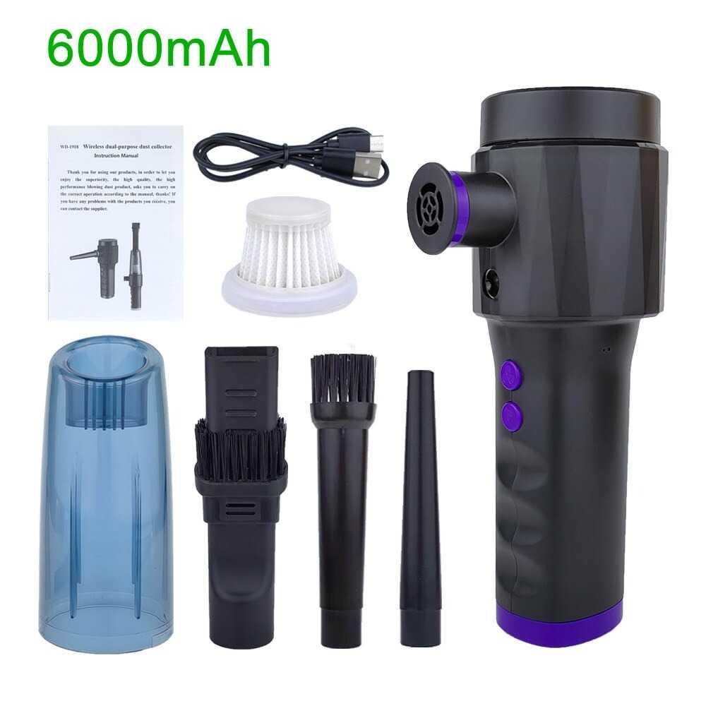 LETUUP Car Vacuum Cleaner2in1 Air Duster Blower USB 6000mAh - WD-1918 Vacum Cleaner Mobil Vacuum Cleaner Portable Penyedot Debu Kasur Vacum Cleaner Portable Penyedot Debu Mobil Penghisap Debu Vacum Cleaner Tanpa Kabel Vacuum Cleaner Mobil