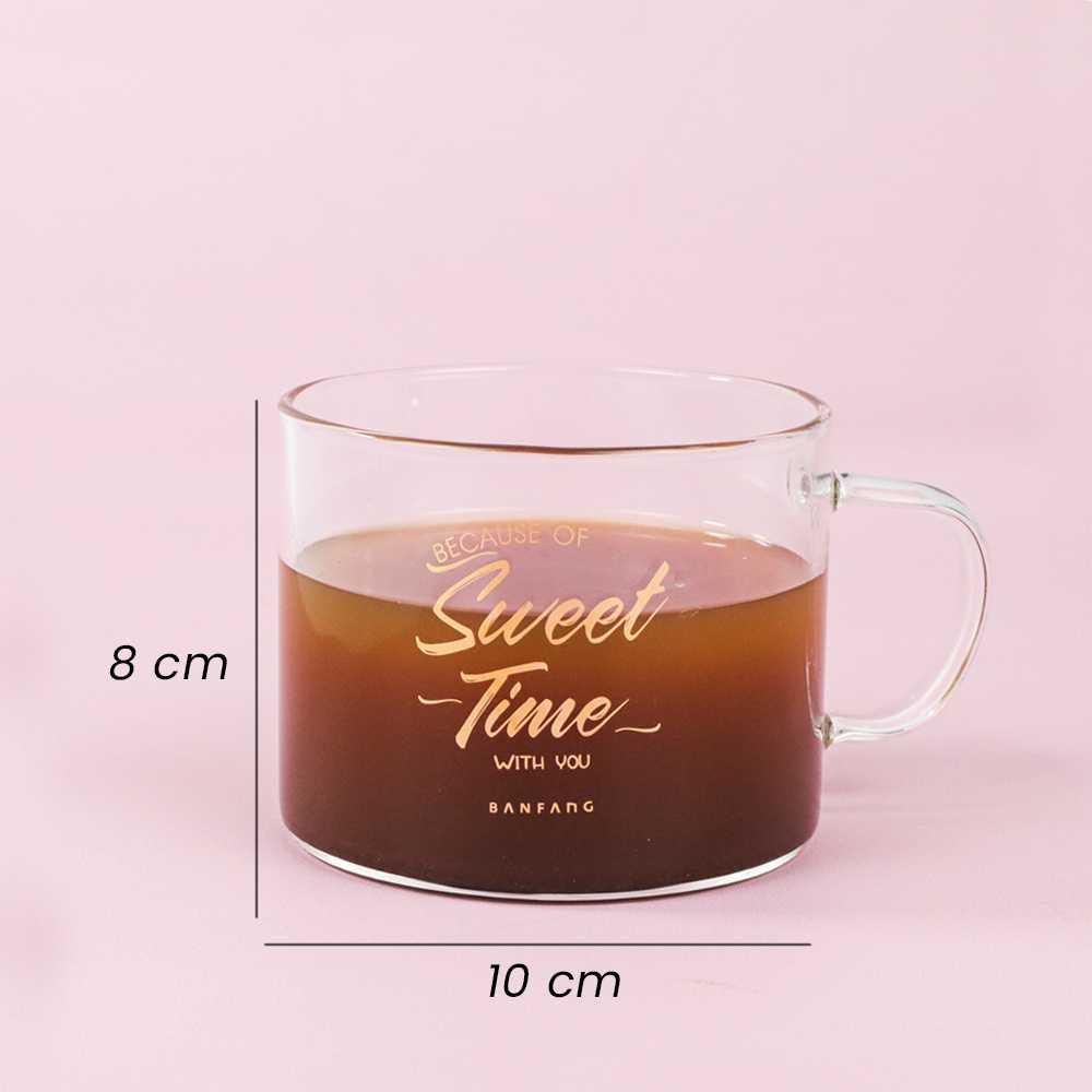 Gelas Cangkir Kopi Glass Coffee Desain Sweet Time 475ml MD18 BANFANG Mug Gelas Kaca Cangkir Set Cangkir Kopi Cangkir Set Keramik Gelas Teh Gelas Keramik Cangkir Plastik Gelas Lucu Tea Set Cangkir Stainless Cangkir Keramik Cangkir Kopi Set Gelas