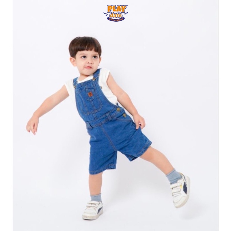 Playdate Overall Jeans Anak Cowo Cewe 1 sampai 4 Tahun Celana Kodok Balita