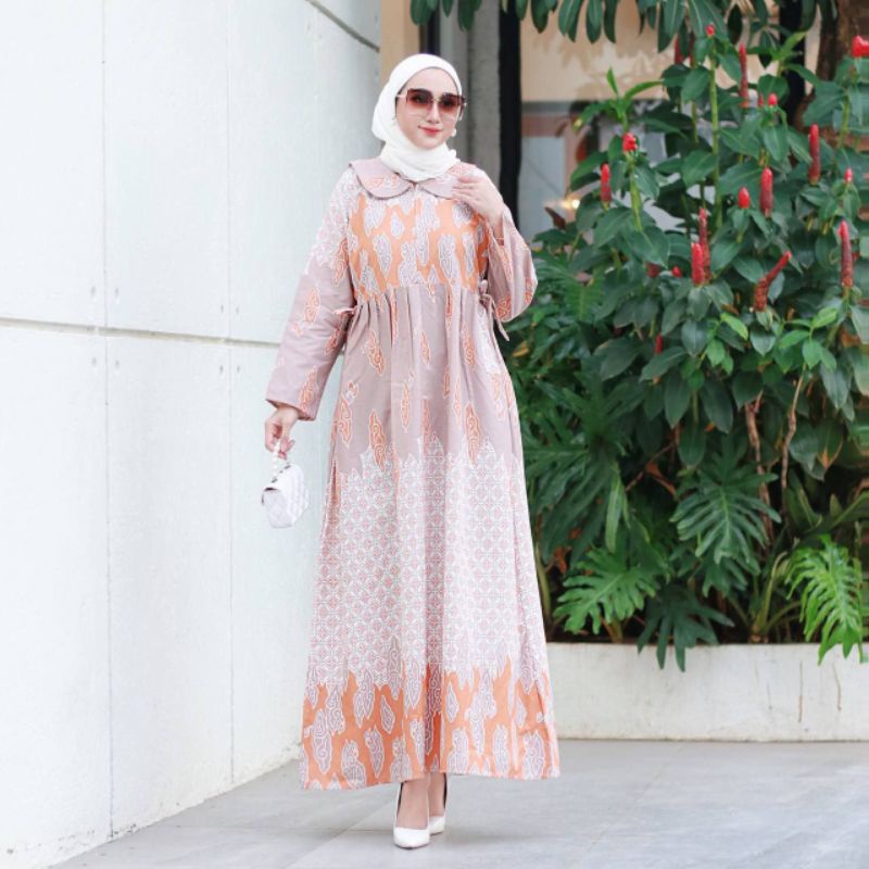 Bebe - Gamis Jumbo Busui Resleting Depan Kekinian LD 120 cm Gamis Wanita Termurah