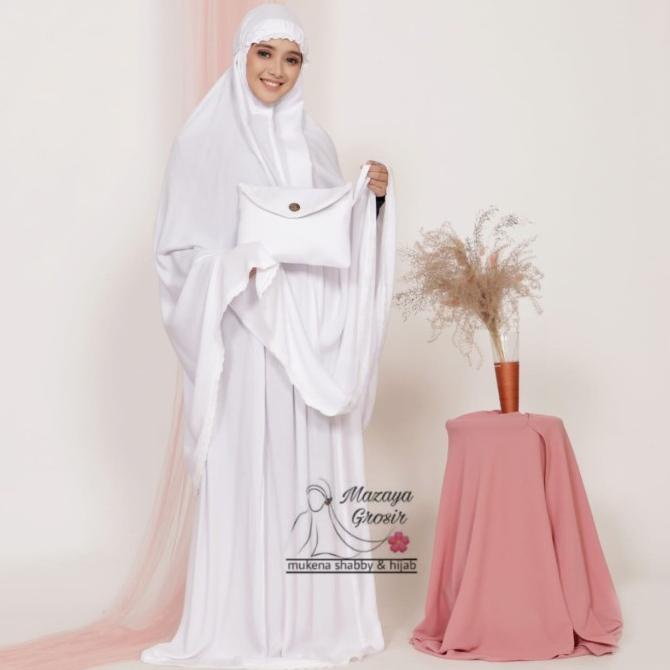 MUKENA RAYON BALI POLOS HITAM RENDA