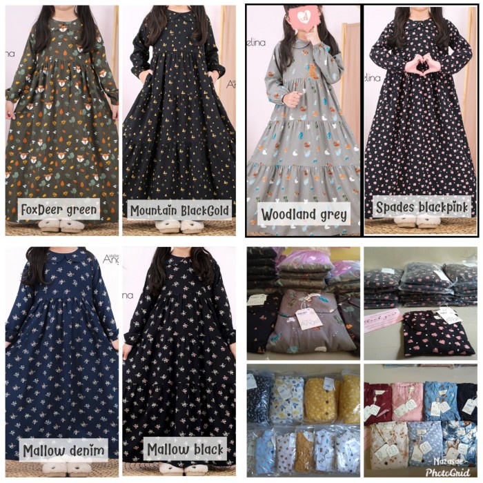 PROMO LITTLE SARAH BELLA DRESS ATELIER ANGEL ANGELINA GAMIS ANAK - SPADESBLACK 1-2 SYAR'I KEKINIAN T