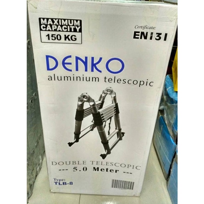 Tangga Lipat Alumunium Double Telescopic 5 Meter / Tangga Lipat Pln