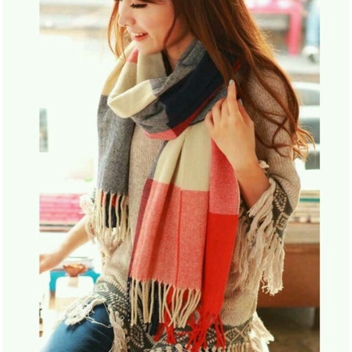 Scarf Syal / Scarf Fashion Warm / Hangat Winter Cashmere Wool