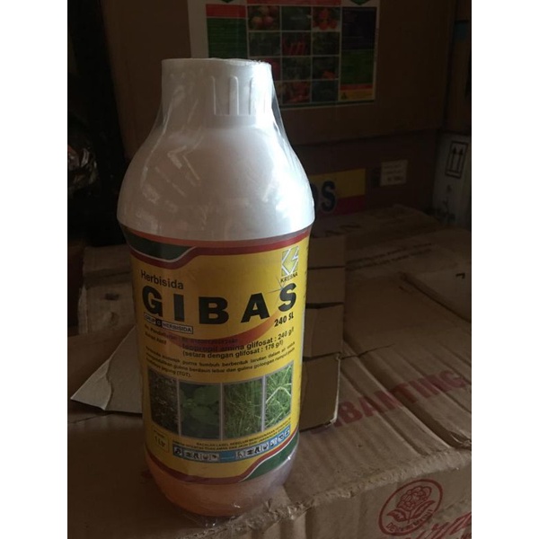 Gibas 240sl 1liter herbisida glifosat obat rumput ampuh mati sampai akar ASLI TERJAMIN