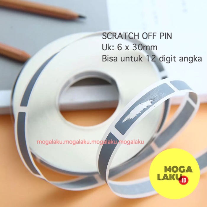 

6X30MM SCRATCH OFF PIN VOUCHER GOSOK STICKER GOSOK SCRATCH PIN