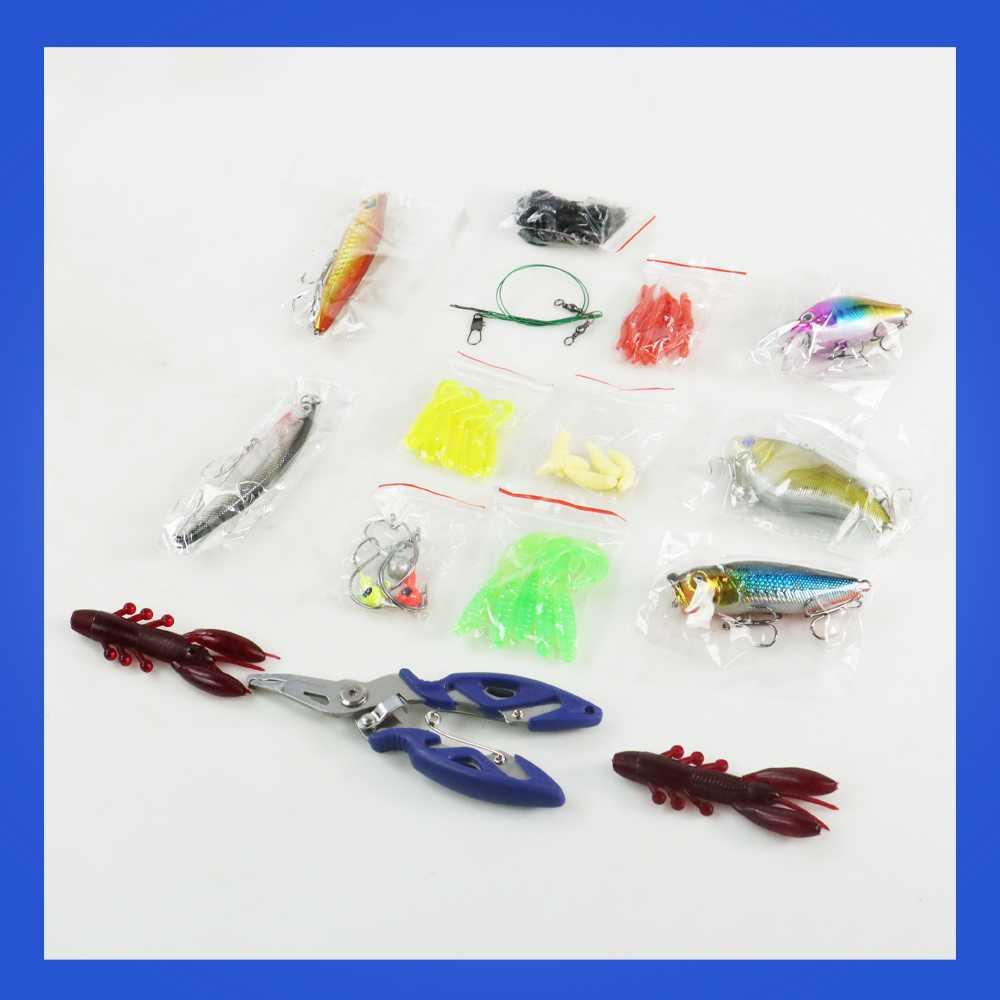 LIXADA Umpan Pancing Ikan Set Fishing Bait Kit 101PCS DWS250-H Umpan Casting Soft Frog Umpan Casting Gabus Toman Spiner Pancing Set Pancing Ikan Umpan Pancing Adunmancing Umpan Ikan Mas Apollo Pancing Casting Umpan Ikan Umpan Casting Toman Umpan Toman