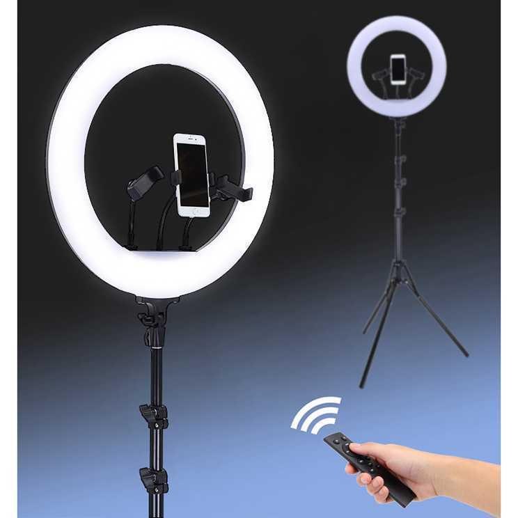 TaffSTUDIO Lampu Halo Ring Light 18Inch with Holder, Remote, &amp; Tripod Y-460