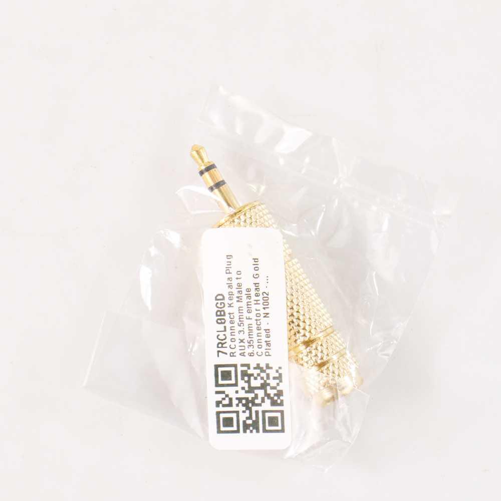RConnect Kepala Plug AUX 3.5mm Male to 6.35mm Female Connector Head 1002