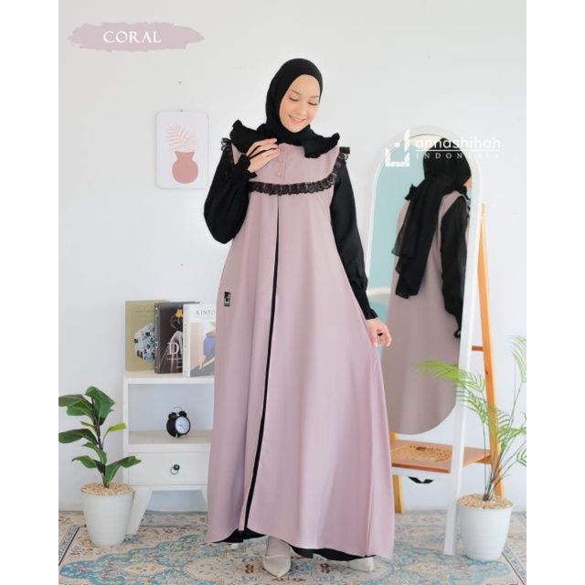 Set outer yoris Fatimah ANNASIHAH dan Yolanda set Khimar akhwat terbaru pengajian ootd hari raya lebaran