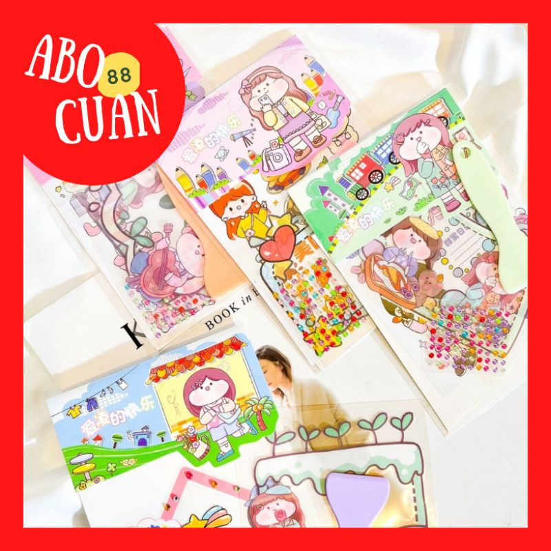 

[COD] Paket Stiker Glitter LGL-9461 Sticker Spatula Glitter Lucu Unik Murah