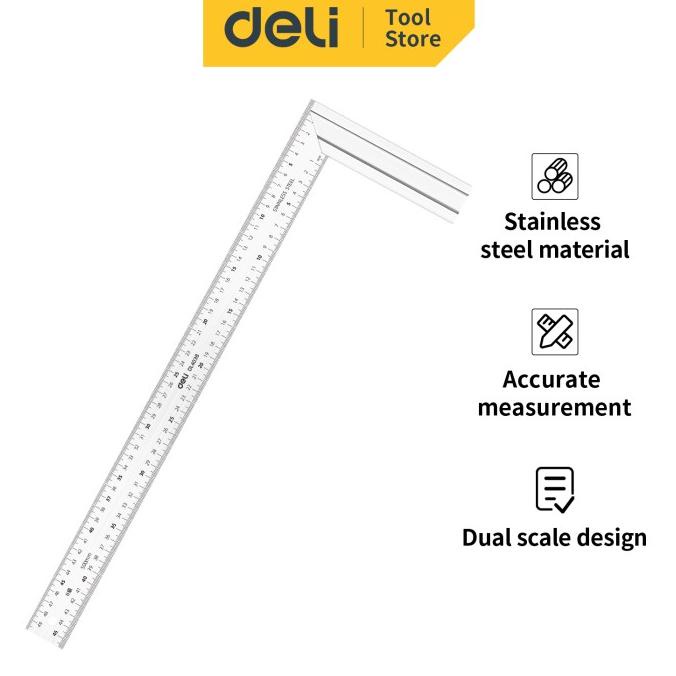

Deli Penggaris Siku Tukang 50 cm Stainless Steel Alat Perkakas DL4038