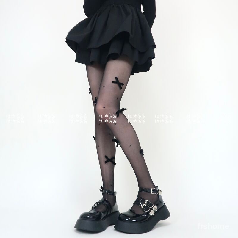 Frs Pantyhose mutiara beludru busur beludru gadis sutra hitam baru untuk wanita