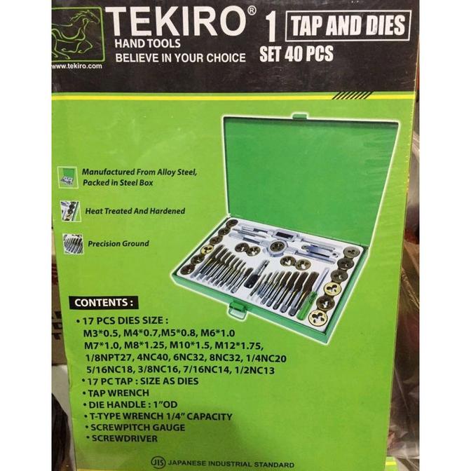 Tap And Dies / Tap Senai Tekiro Set 40Pcs