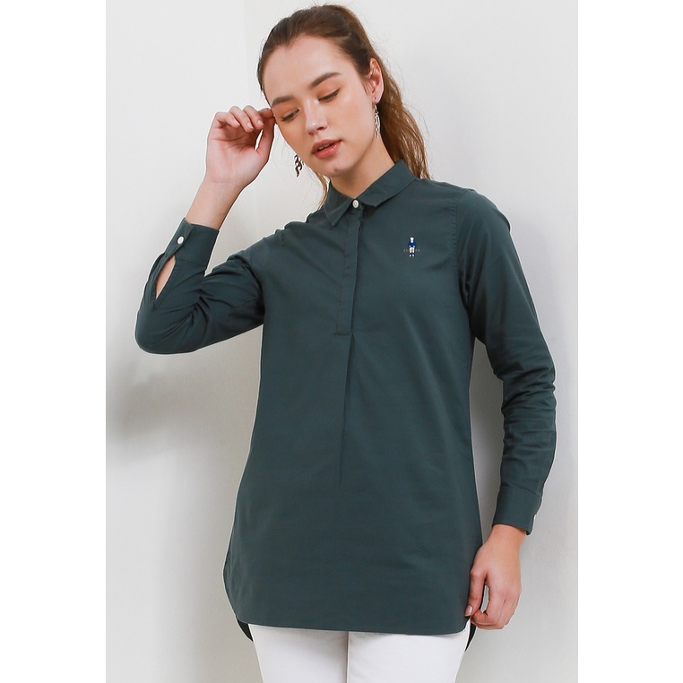 Kemeja Wanita Giordano Original Kombinasi Cewek Casual Klasik Katun Women's Classic Shirt Tunic Pere