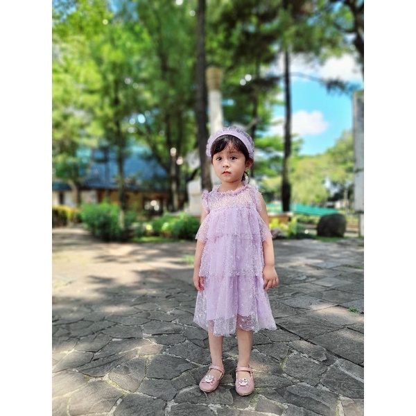 Fairy Dress couple gamis gaun ibu dan anak tile brokat premium pesta aqiqah baptis usia 1-5 tahun