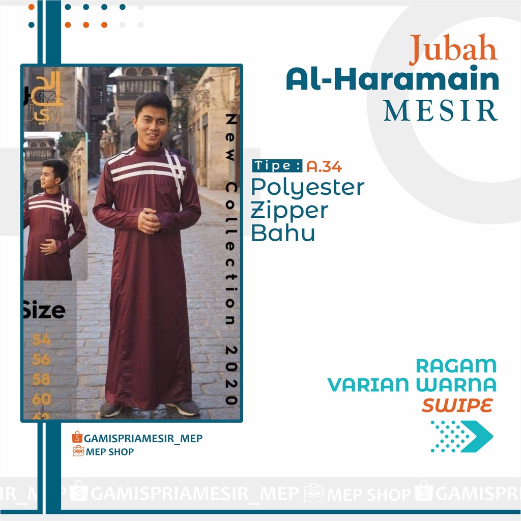 GAMIS PRIA AL HARAMAIN POLYESTER IMPORT MESIR ORIGINAL NON MANSET VIETNAM SAUDI LOKAL MADINAH SYIRKU