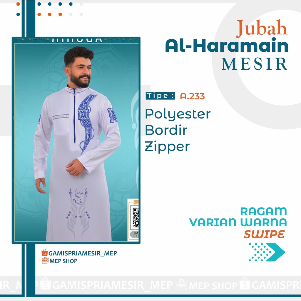 GAMIS PRIA AL HARAMAIN POLYESTER IMPORT MESIR ORIGINAL NON MANSET VIETNAM SAUDI LOKAL MADINAH SYIRKU